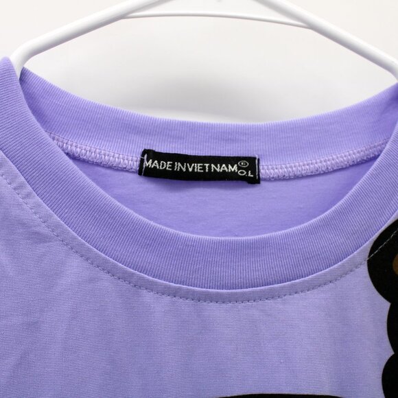 Cartoon Character T-Shirt Short Sleeve Purple - Picture 4 of 7